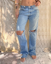 Load image into Gallery viewer, Distressed Embroidered Levis
