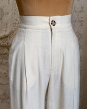 Load image into Gallery viewer, White Raw Silk Trousers

